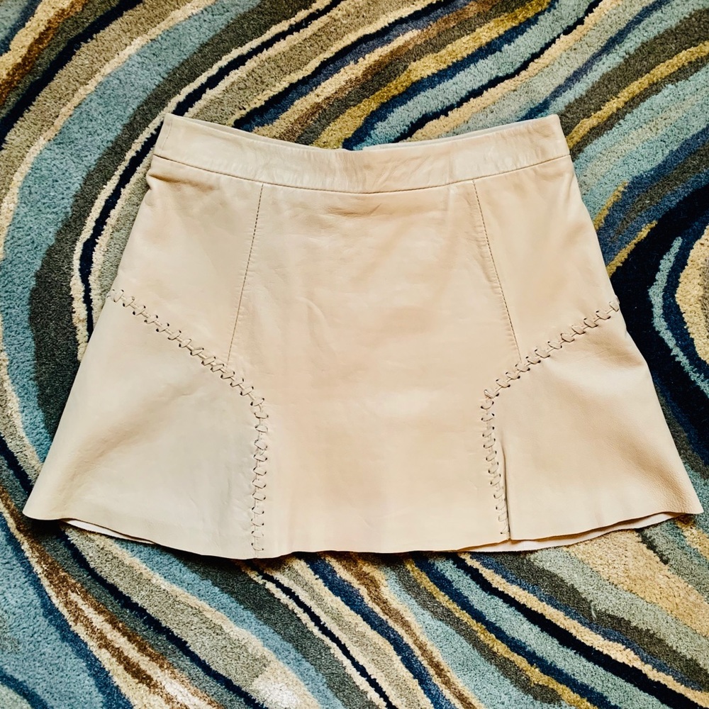 ZARA 100% Sheep Leather Mini Skirt